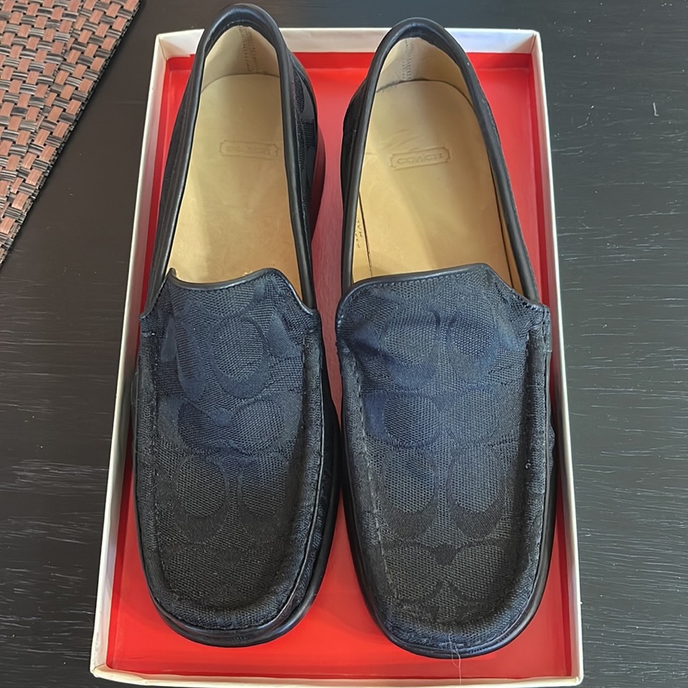 Black Coach C Monogram Loafers Size 9